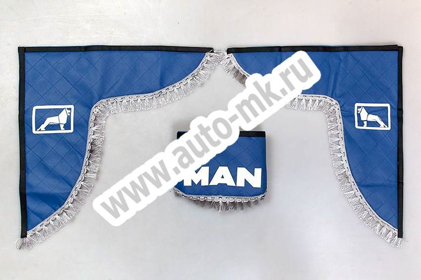 Ламбрекен лобового стекла с углом MAN эко-кожа (синий) (1) Арт. 19933