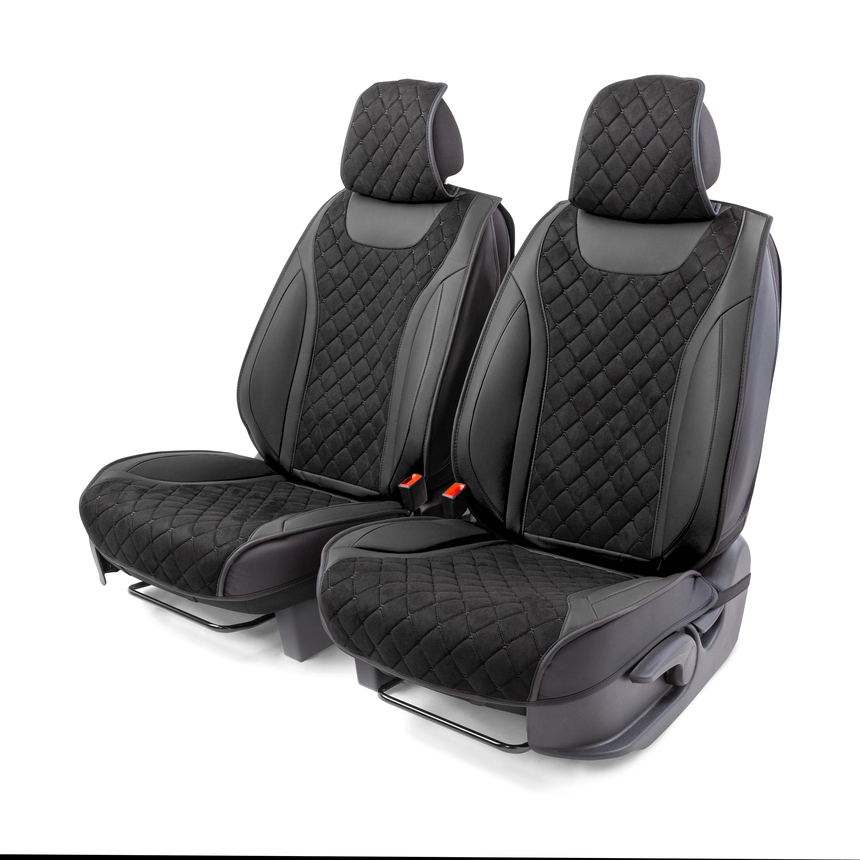 Каркасные 3D накидки на передние сиденья  Car Performance , 2 шт., экокожа алькантара CUS-3044 BK BK (1) Арт. CUS-3044BK BK
