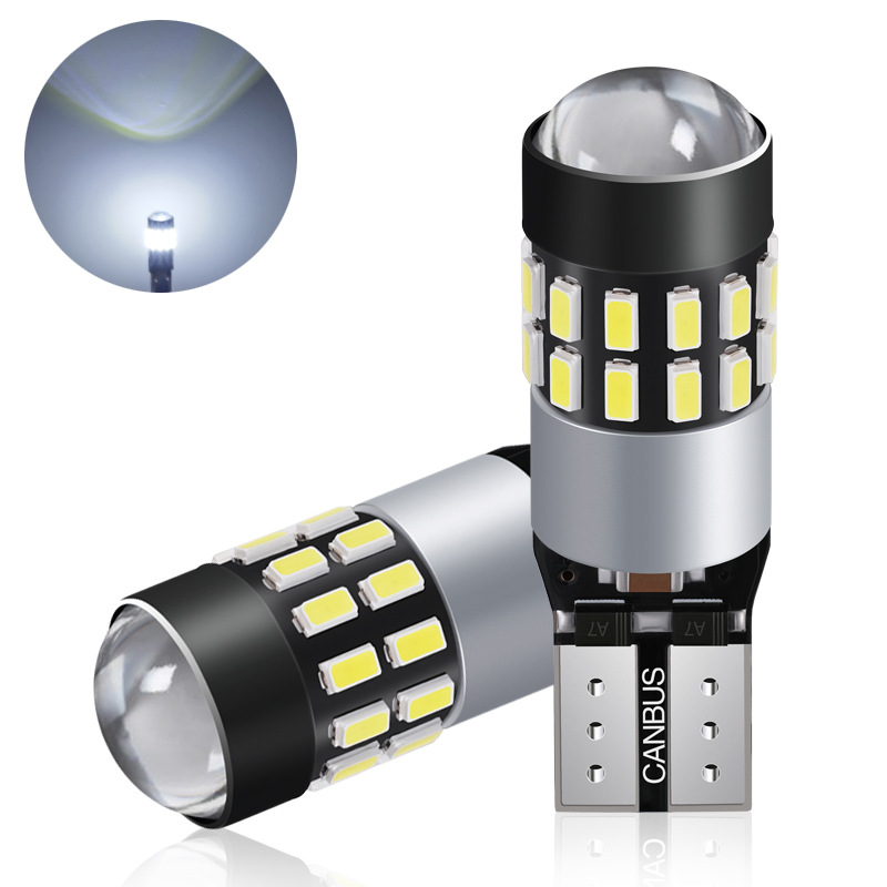 Автолампа светодиодная 12-24V T10 Линза 30SMD белая Пара (2шт)