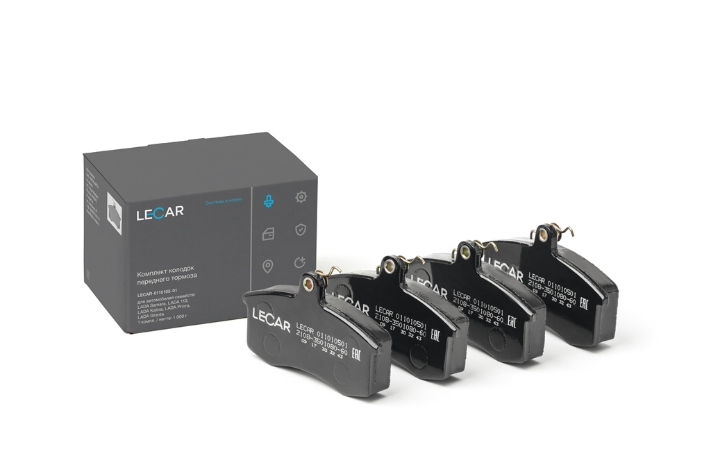 Колодки тормозные ВАЗ 2110-2112 передние Приора,Лада Гранта,Калина LECAR Арт. LECAR011010501