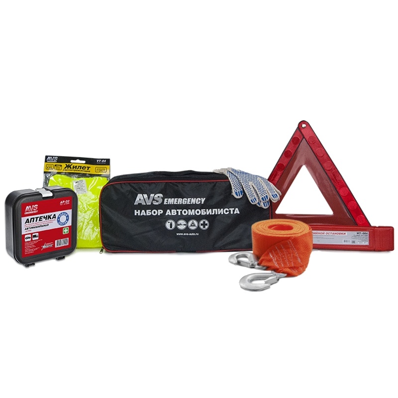 Набор автомобилиста 6 предметов AVS AN-01 (черная сумка) Арт. A07284S
