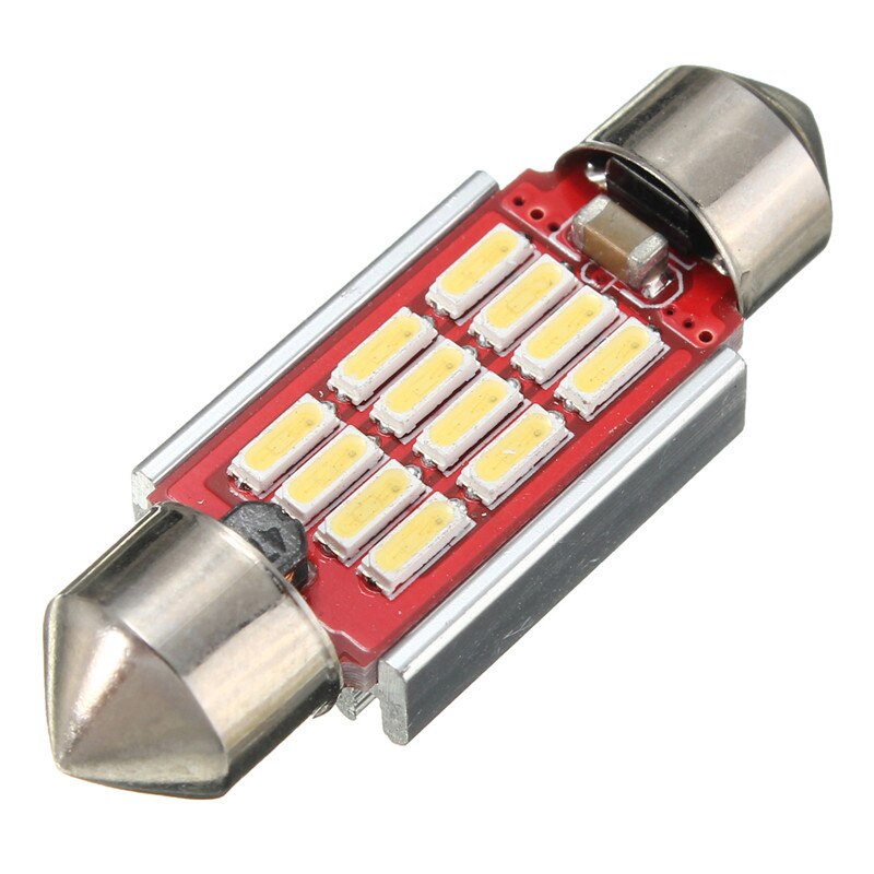 Автолампа 12-24V 36мм. светодиодная с обманкой, красный корпус (софитная) canbus 12 SMD Арт. 0011997