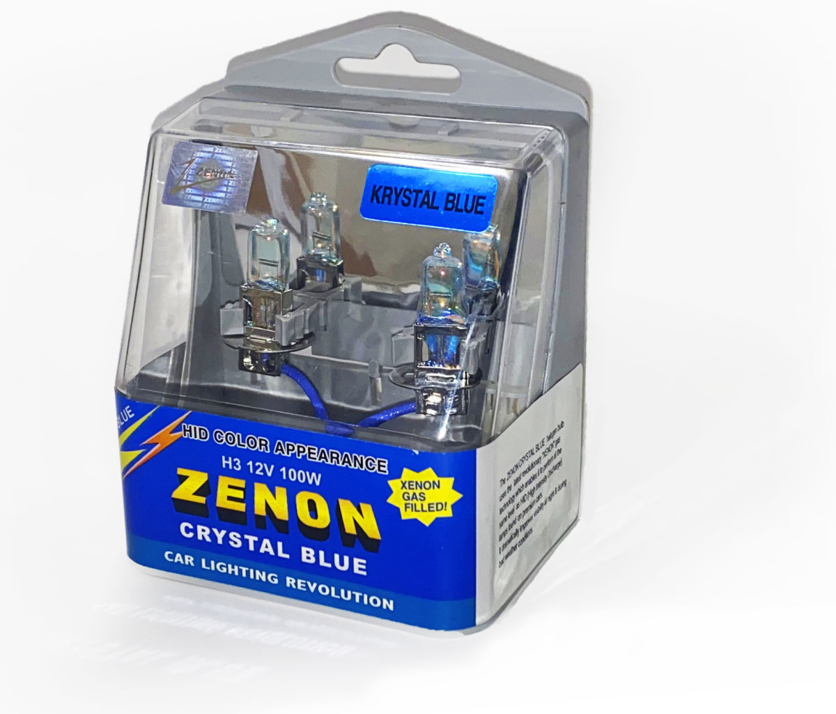 Автолампа H3 12V 100W ZENON 2шт всепогодные Cristal blue Хамелеон (1)