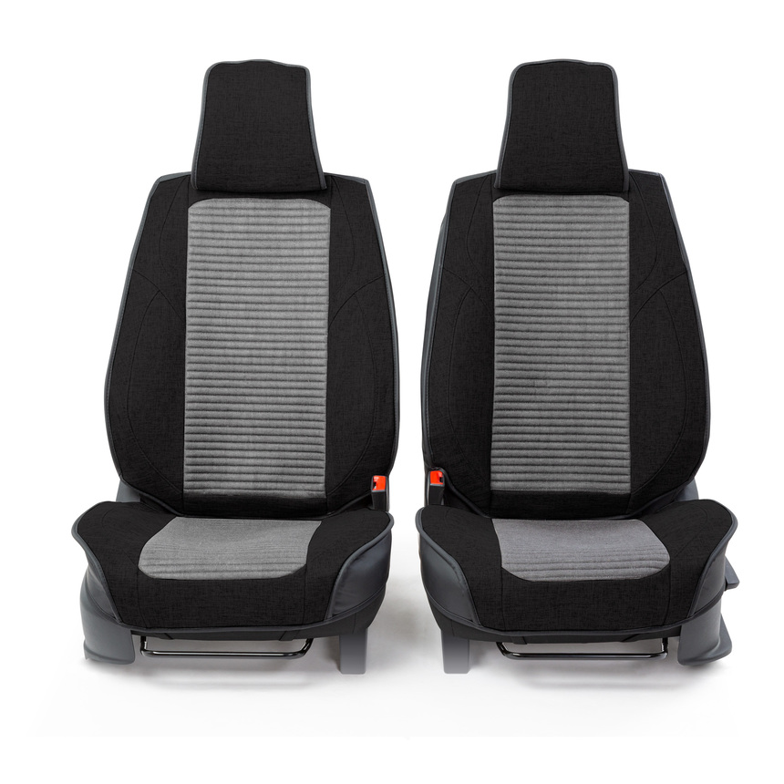Каркасные 3D накидки на передние сиденья  Car Performance , 2 шт., fiberflax CUS-3024 BK GY (2) Арт. CUS-3024BK GY