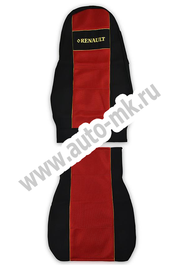 Чехол-сиденья RENAULT PREMIUM (2 ремня) красная вышивка 2297 (2) Арт. 13632