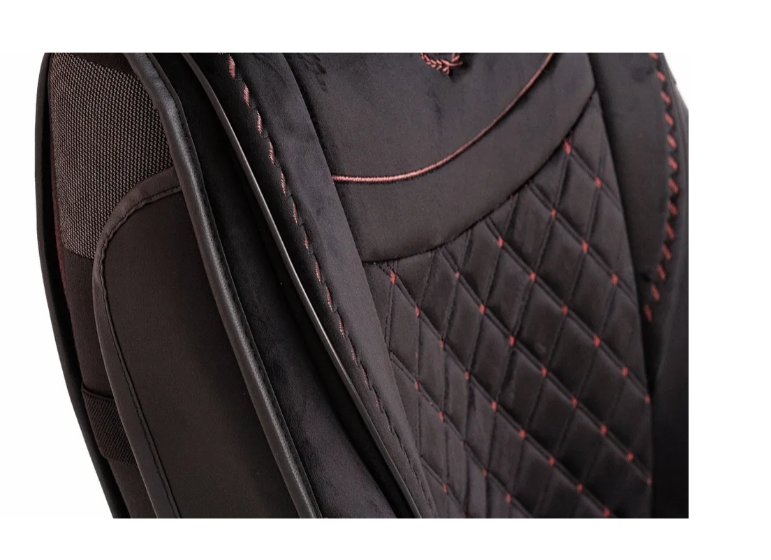 Накидки на 2 пер.сидения авто универсал. AUTOPREMIER BRILLIANT,к-т черный с красной строч (4) Арт. BRL120черный красный