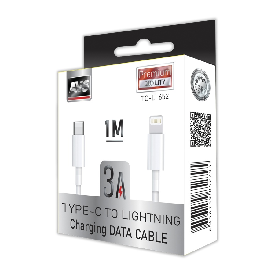 Кабель AVS Type-C  lightning ( 1м ) TC-LI 652 (PD20W) (3) Арт. A85279S
