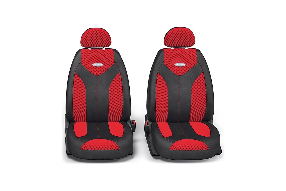 Авточехлы MATRIX, искусствен. кожа, 11 предм., карман, 3 молнии чёрн. красный MTX-1105 G TRS BK RD (2) Арт. MTX-1105GTRSBK RD