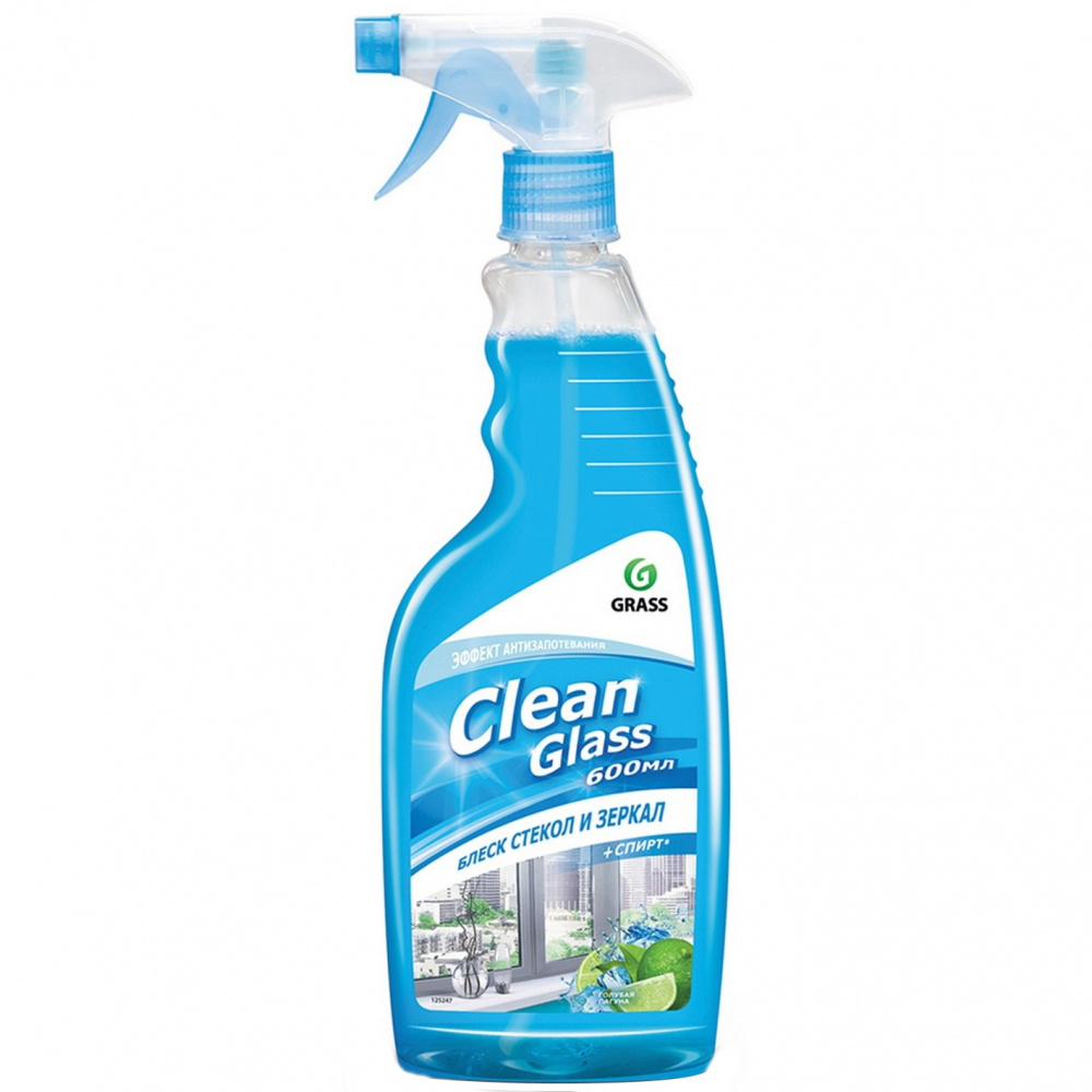 Очиститель стекол-спрей (голубая лагуна)  Clean Glass 600мл Арт. 125247