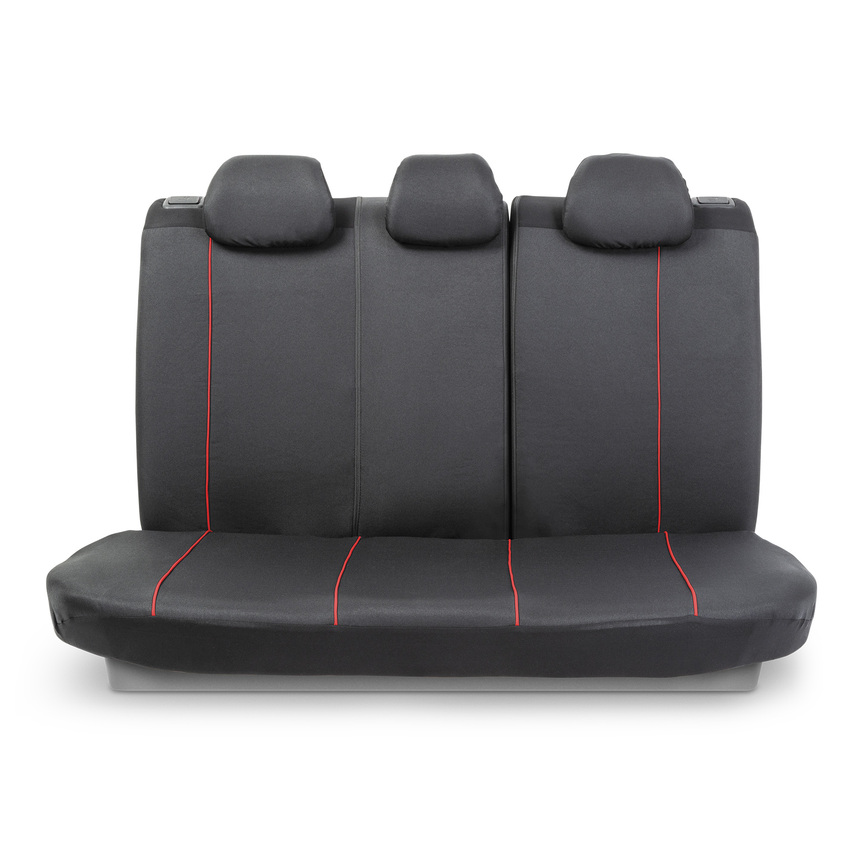 Авточехлы ARROW,  материал однотонный жаккард с красной контрастной прострочкой ARW-1102 BK RD (2) Арт. ARW-1102BK RD