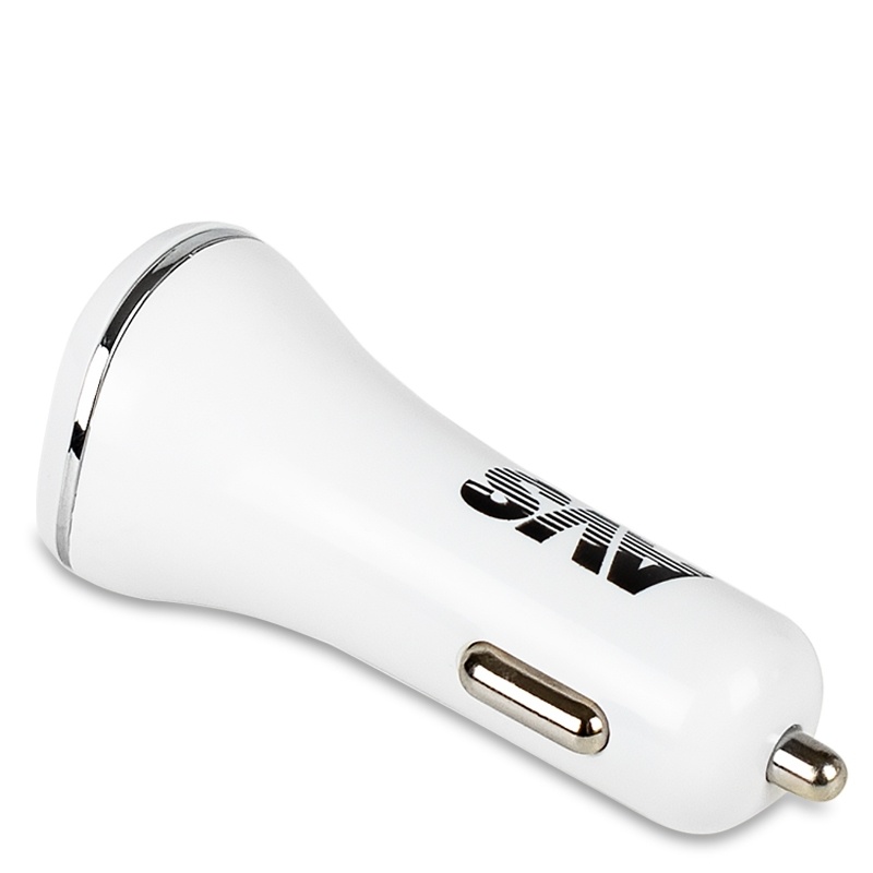 USB автомобильное зарядное устройство AVS 2 порта UC-322 (2,4А, белый) (4) Арт. A78020S