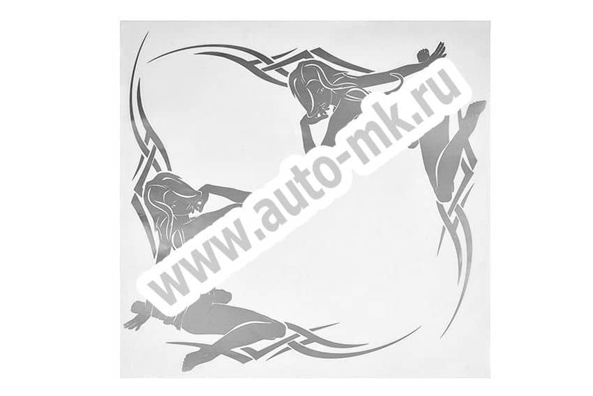 Наклейка уголок  Девушка №3  нар внутр 45 45 серебро к-т. Арт. 14308