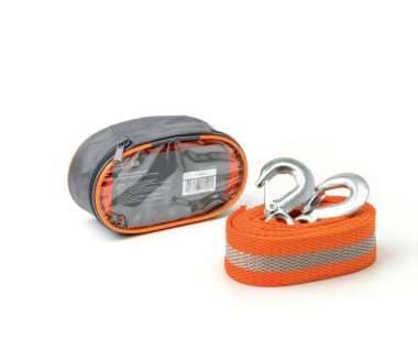 Трос буксировочный 5 м, 12т. 2 крюка, ширина ленты 50мм., сумка LECAR Арт. LECAR000060806