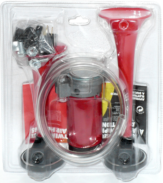 Сигнал звуковой воздушный ST-1014R, 2-х рожковый, 12V (1) Арт. 01741