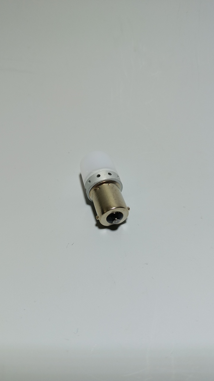 Автолампа светодиодная12-24V P21W желтая BA15S 6000K 12-24V 1 конт. белое стекло алюминий (2)