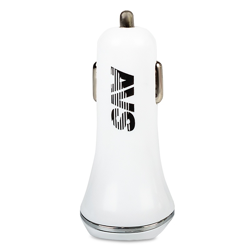 USB автомобильное зарядное устройство AVS 2 порта UC-322 (2,4А, белый) (3) Арт. A78020S