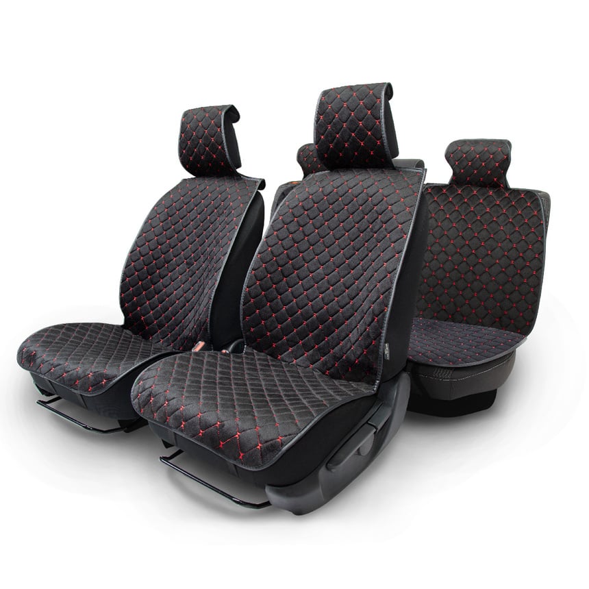 Накидки на сиденья автомобиля  Car Performance  (на весь салон), алькантара CUS-1015 BK RD (1) Арт. CUS-1015BK RD