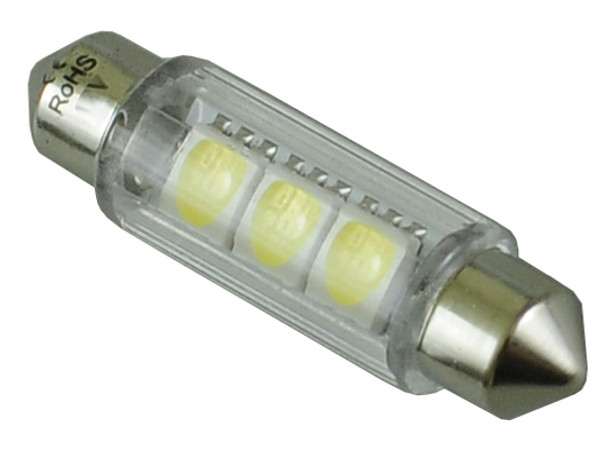 Автолампа 12V светодиодная (софитная) 3 SMD 42 мм белая Арт. 20631