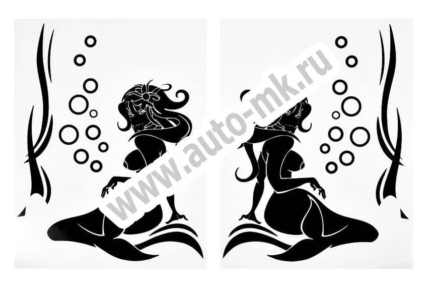 Наклейка уголок  Русалка  нар внутр 42 46 черный к-т. Арт. 14320