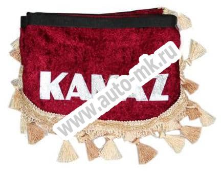 Ламбрекен лобового стекла с углом КАМАЗ (красный) (2) Арт. 10866