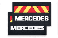 Брызговики (красно-желтый резина) MERCEDES к-т Арт. 10031