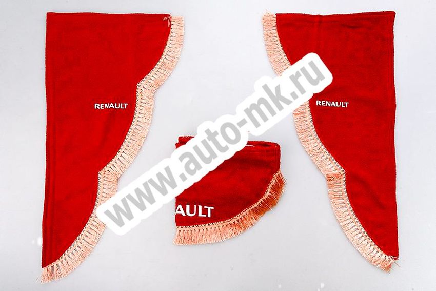 Ламбрекен лобового стекла с углом Renault красный (1) Арт. 10853