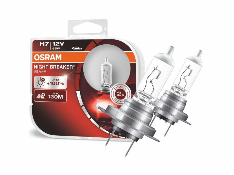Автолампа 12Vx55W H7+100% OSRAM NIGHT BREAKER SILVER комплект (2) Арт. 64210nbs
