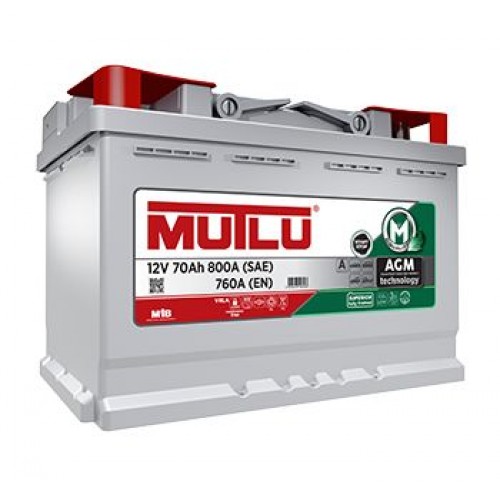 Аккумулятор MUTLU Start-Stop Plus 70 А ч обратная R+ EN 760A 278x175x190 L3-70.076.A  Арт. AGM.L3.70.076.A