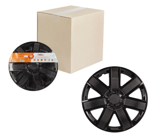 Колпаки колесные 13   Гелакси  карбон, черный цвет AIRLINE комплект 2 штуки (2) Арт. AWCC-13-17