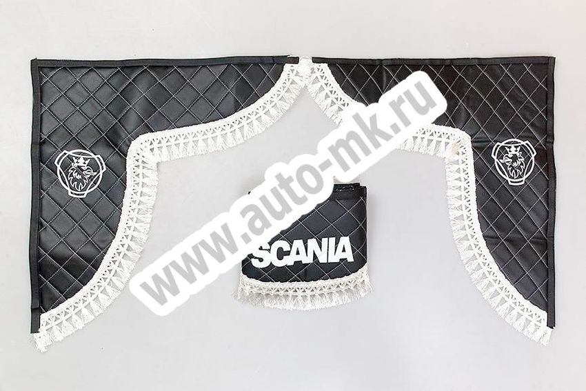 Ламбрекен лобового стекла с углом SCANIA эко-кожа (черный) (1) Арт. 19942