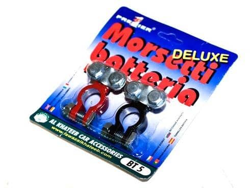 Клемма АКБ (2 шт)  DELUX  цветные в блистере Арт. 17400