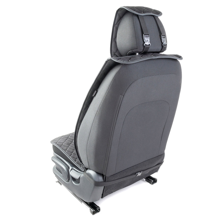 Накидки на передние сиденья  Car Performance , 2 шт., алькантара CUS-1012 BK GY (5) Арт. CUS-1012BK GY