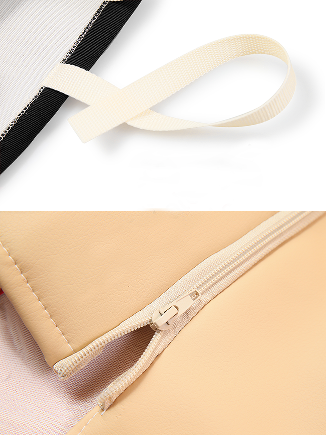 Чехлы эконом КАМАЗ NEO (К71)  бежевая кожа + черная антара 0770 (5) Арт. 21454