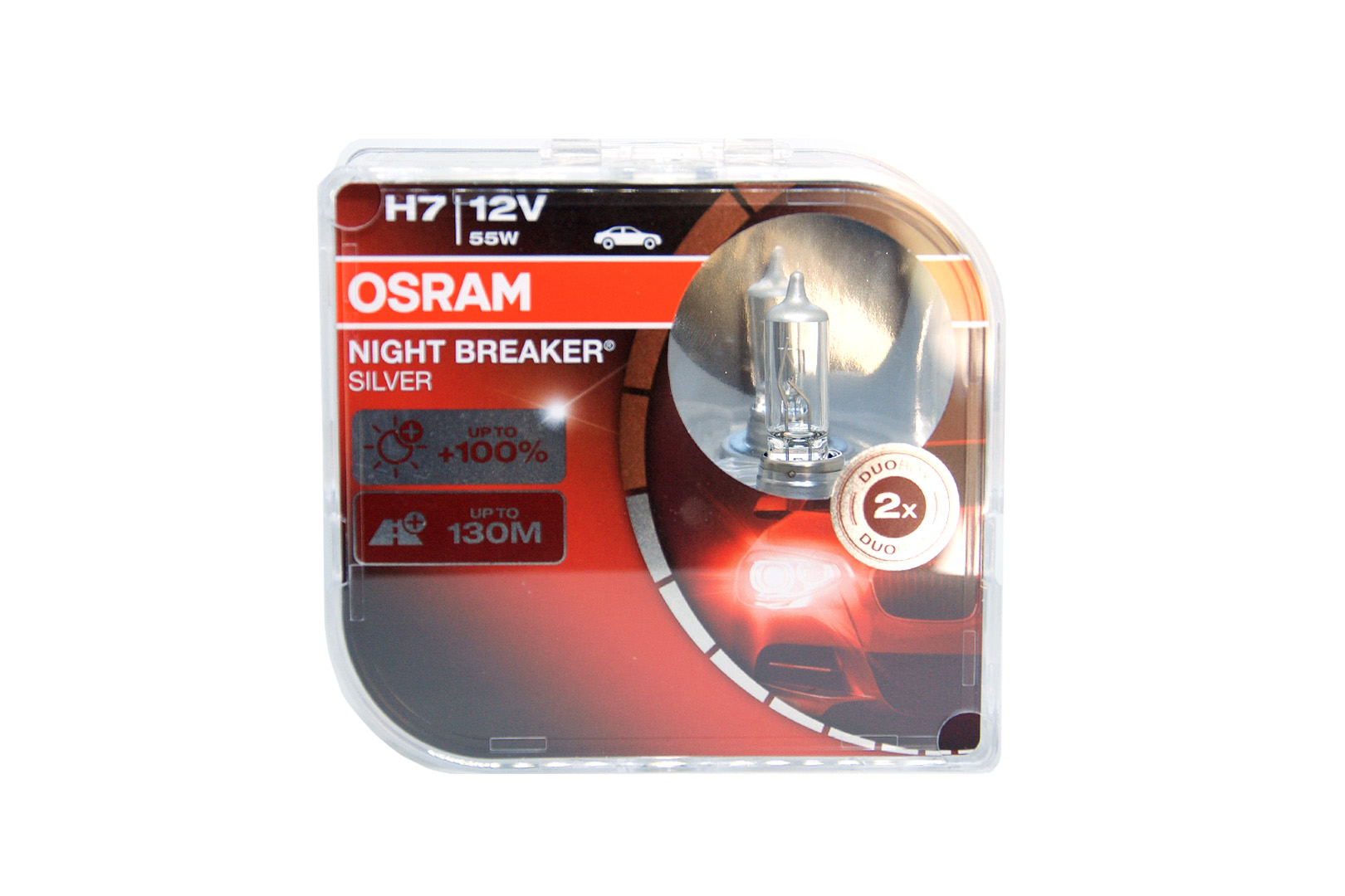 Автолампа 12Vx55W H7+100% OSRAM NIGHT BREAKER SILVER комплект (1) Арт. 64210nbs