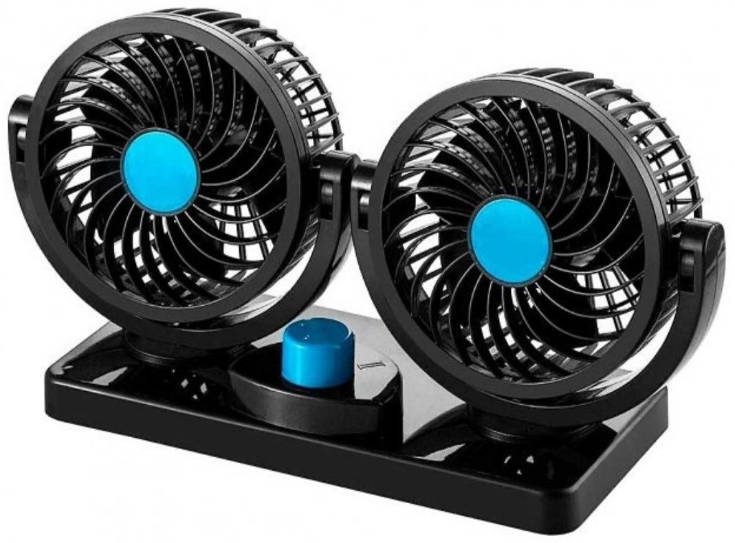 Вентилятор в салон 12В автомобиля двойной USB  Арт. F30