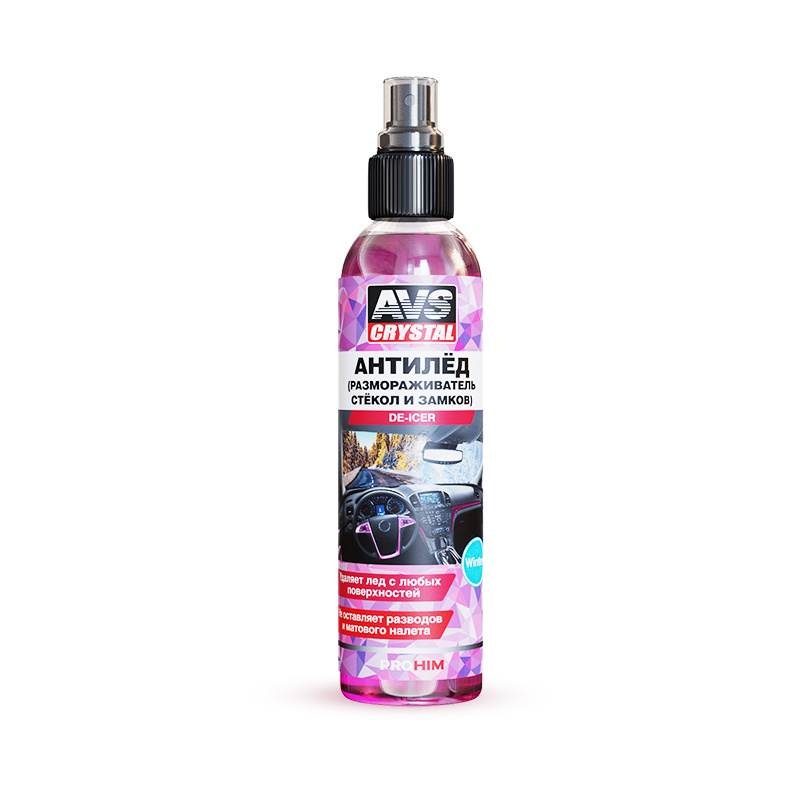 Размораживатель стёкол и замков  Антилёд  с распылителем 250 мл AVS AVK-186 (1) Арт. A07399S