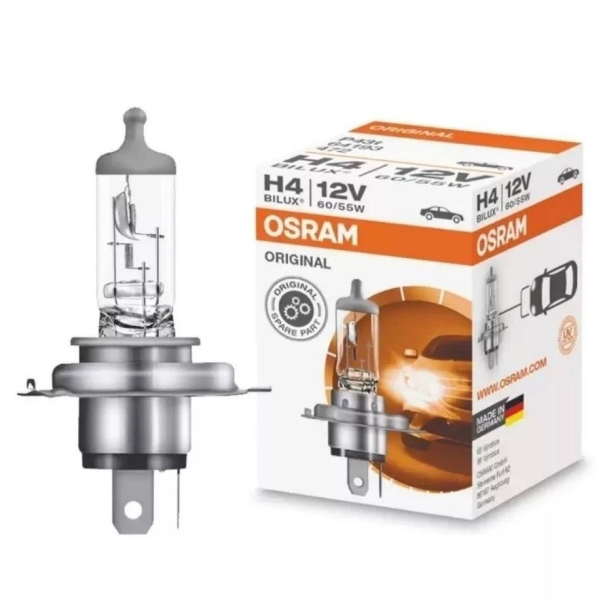 Автолампа H4 12V 60 55W OSRAM Germany (2) Арт. 64193