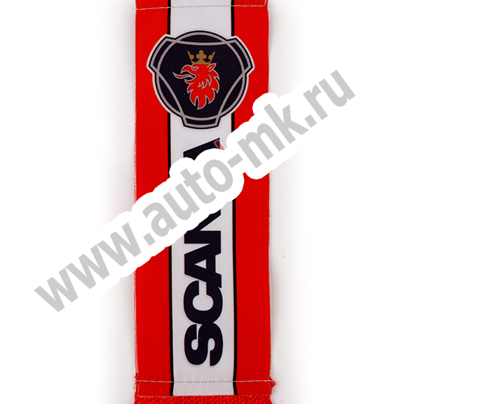 Вымпел  SCANIA  ( 5,5х20см) бахрома красный (1) Арт. 12398