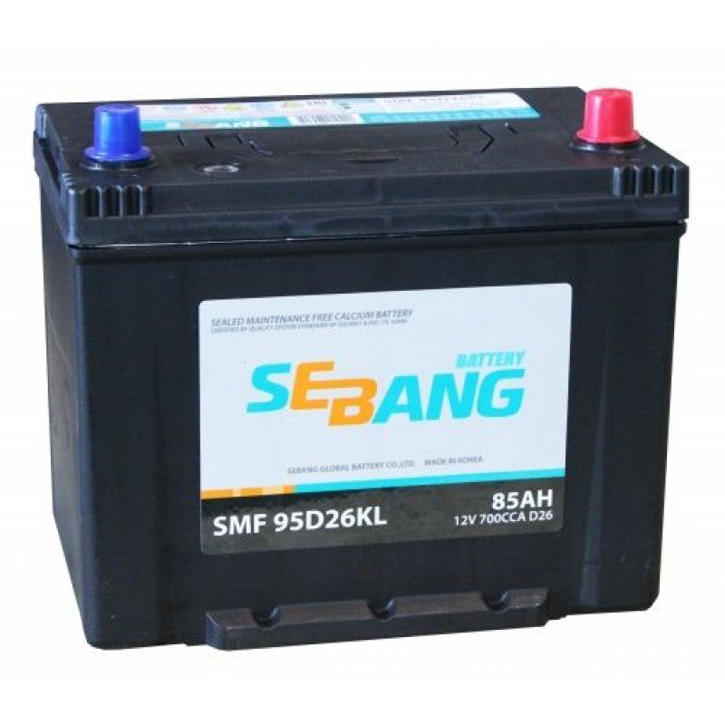 Аккумулятор SEBANG SMF 85 А ч обратная R+ EN 700A, 260x175x225 SMF 95D26KL SMF 95D26KL Арт. SMF95D26KL