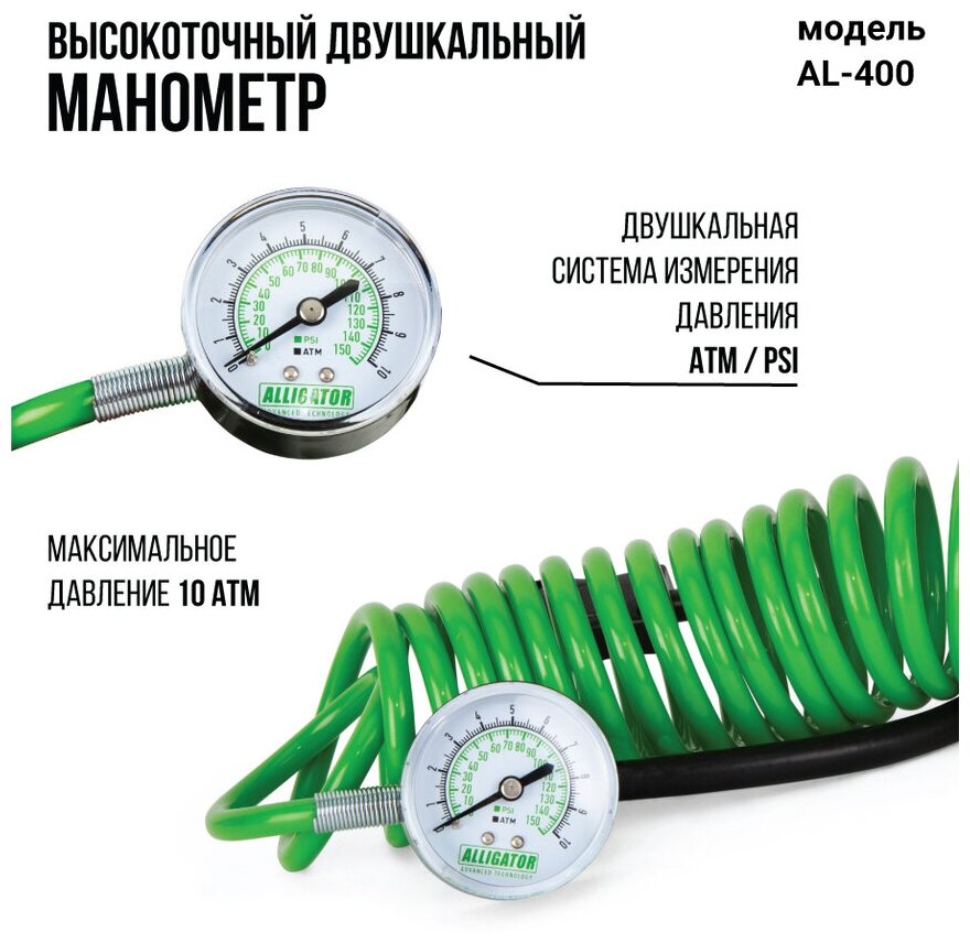 Компрессор воздушный ALLIGATOR, 12V 21A, 180W, 10 Атм.AUTOPROFI  (5) Арт. AL-400