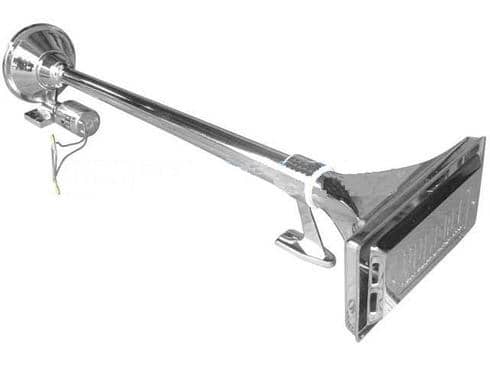 Сигнал звуковой воздушный 1-о рожковый 24V хромYB-202-А со встроенным электроклапаном HQ-1004 S.BASS Арт. 418