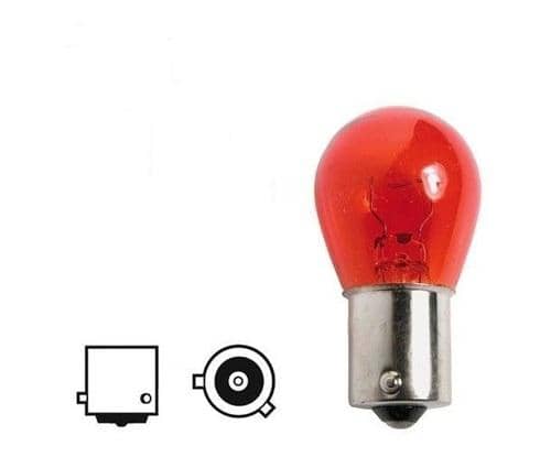 Автолампа 24V21W, 1- контактная желтая смещенный цоколь  BAU15S Foshan Lighting Арт. PY21W