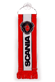 Вымпел  SCANIA  ( 5,5х20см) бахрома красный (3) Арт. 12398