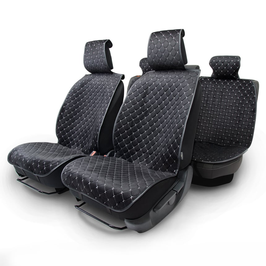 Накидки на сиденья автомобиля  Car Performance  (на весь салон), алькантара CUS-1015 BK GY (1) Арт. CUS-1015BK GY