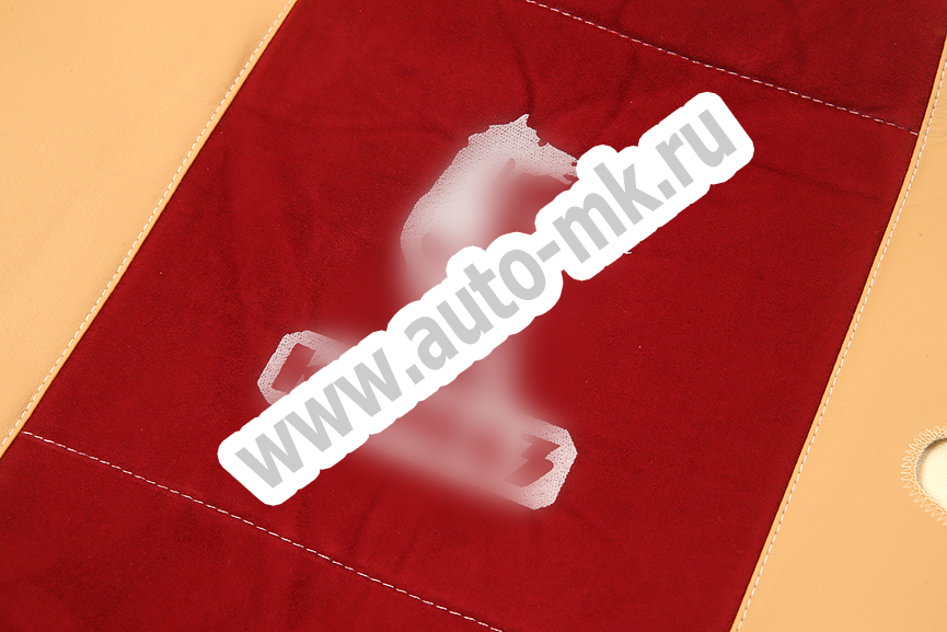 Чехлы эконом КАМАЗ NEO (К71)  бежевая кожа + красная антара 0768 (3) Арт. 21453