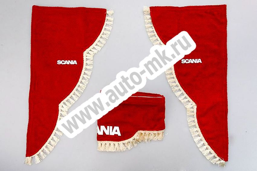 Ламбрекен лобового стекла с углом Scania (красный) (1) Арт. 10856