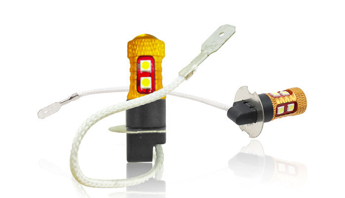 Автолампа светодиодная 12-24В  H3 линза 8SMD+1CREE Пара (2 шт.) (2) Арт. 331405_2