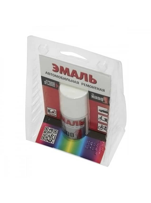 Автоэмаль ремонтная KUDO  с кисточкой Белая 201 (15 мл.) Арт. KU-70201