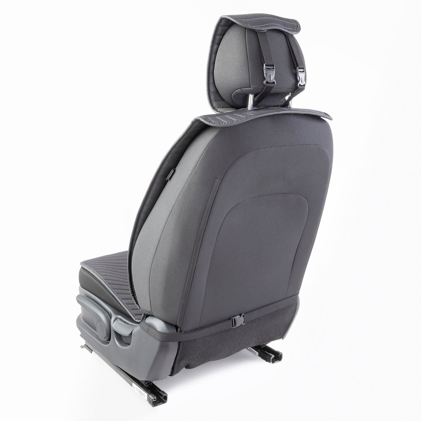 Накидки на передние сиденья  Car Performance , 2 шт., fiberflax CUS-1022 BK GY (3) Арт. CUS-1022BK GY