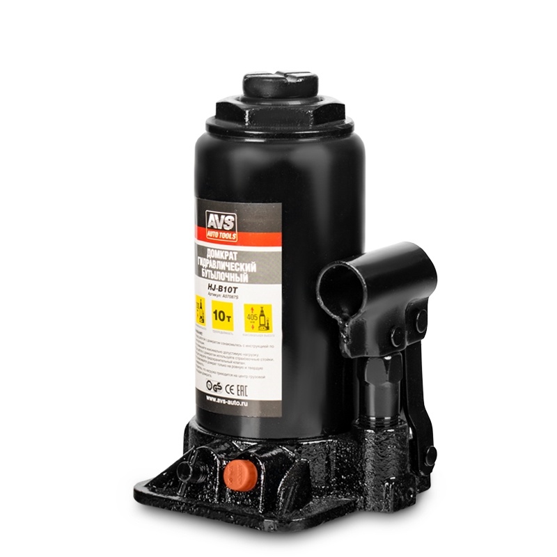 Домкрат гидравлический AVS HJ-B10T, 10т, 200-405мм. (4) Арт. A07087S